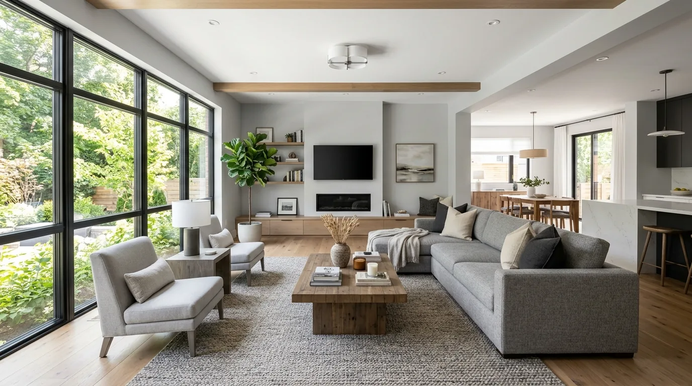 Use layered lighting to avoid a flat room